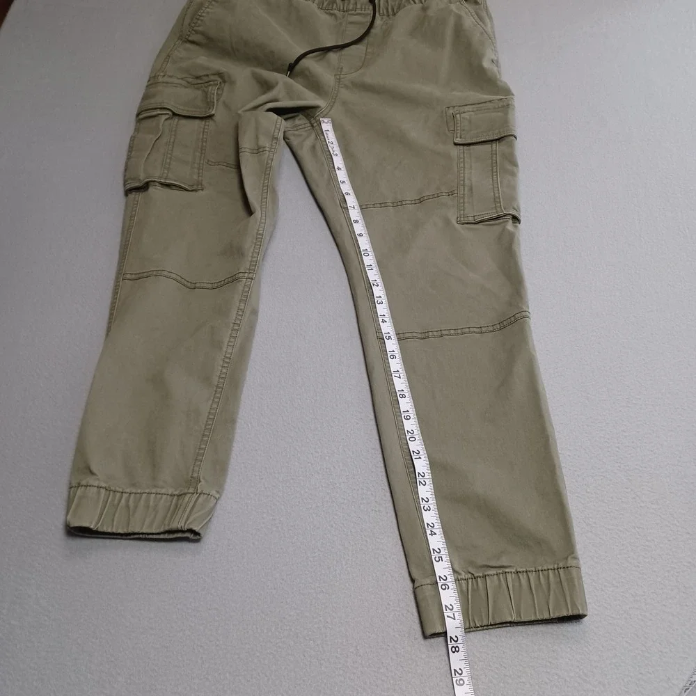 Old Navy Cargo Jogger Men L Green Arugula Pull On Elastic Waist 6 Pockets 598433